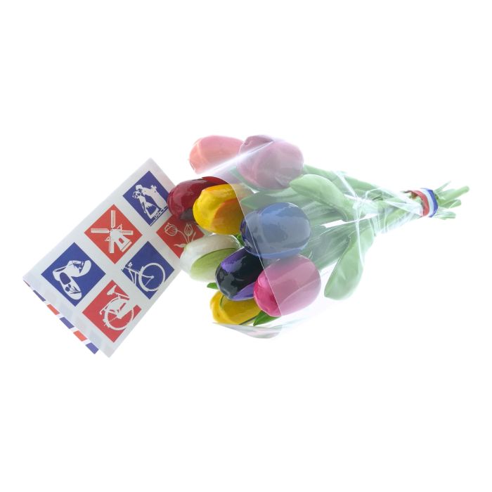 "Zeg het met bloemen" - Klein Tulpen boeket met cadeaukaartje