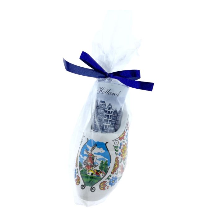 Clog with Shot Glass Delft Blue
