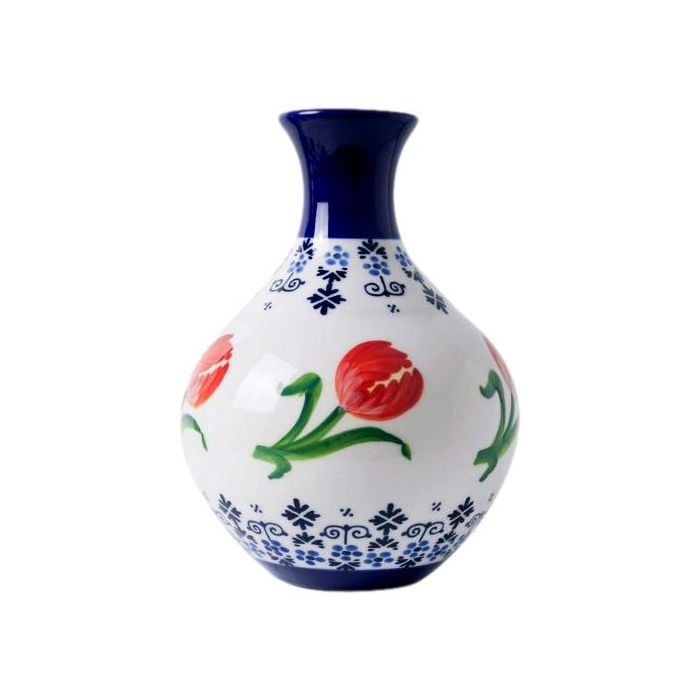 Bulb Vase with Orange Tulips