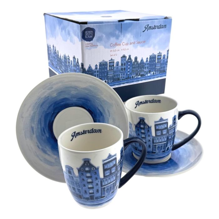 Amsterdam Koffie Kop en Schotel Set - 2 stuks