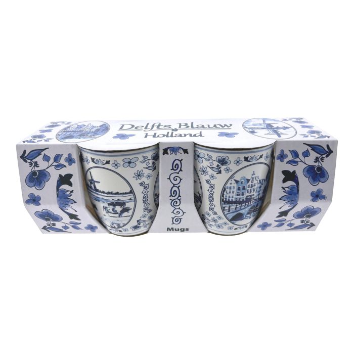 Cadeauset Twee koffie Kopjes Delfts Blauw Holland