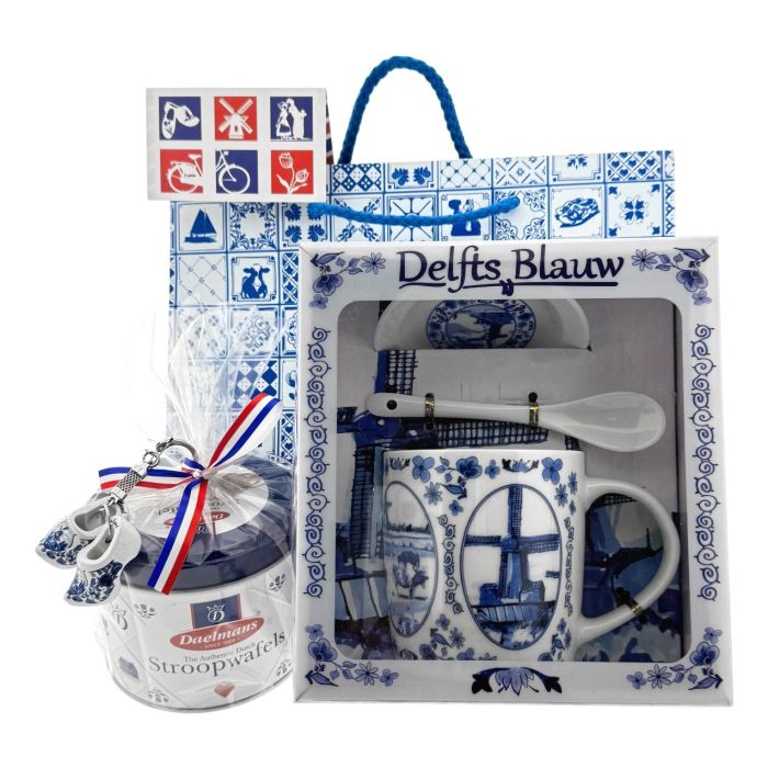 Cadeauset Delfts Blauw – Mok met Stroopwafels
