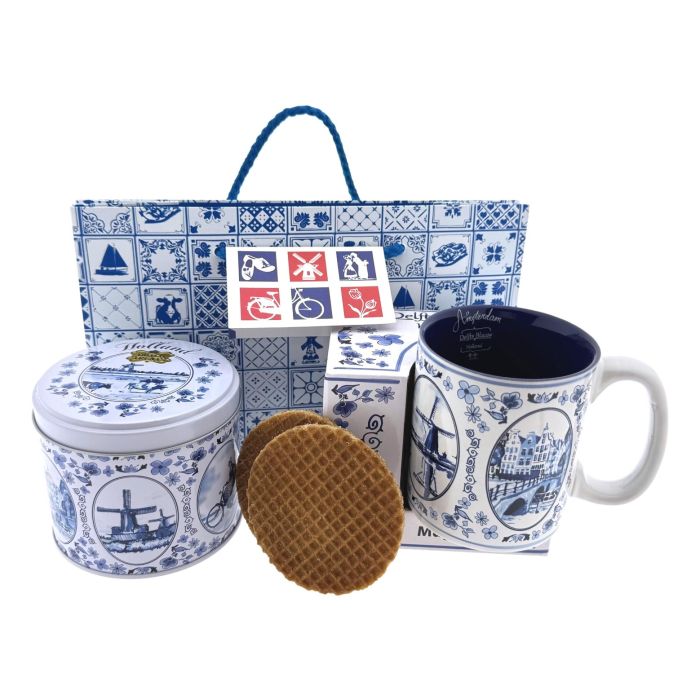 Cadeauset Holland Tegel Traditioneel met stroopwafels 
