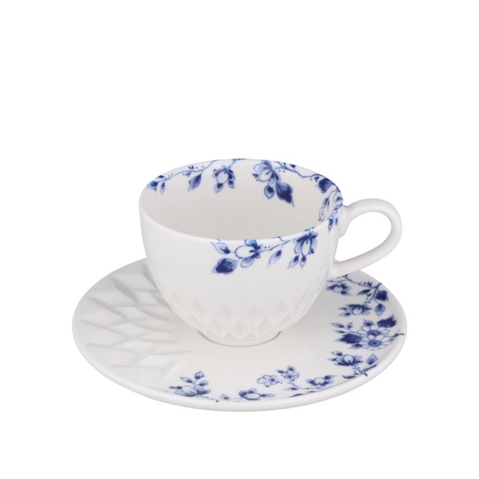 Cappuccinokop met Schotel Delfts Blauw – Blauw Vouw 170 ml