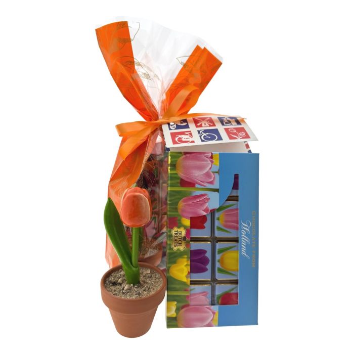 Gift Set Tulip Chocolate from Holland - Orange