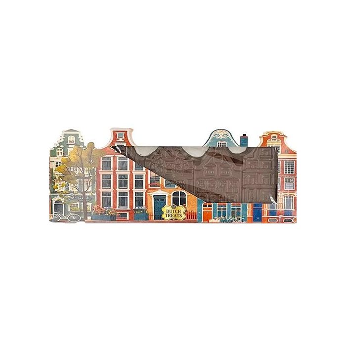 Chocolade reep met reliëf - Amsterdamse gevelhuizen (75g)