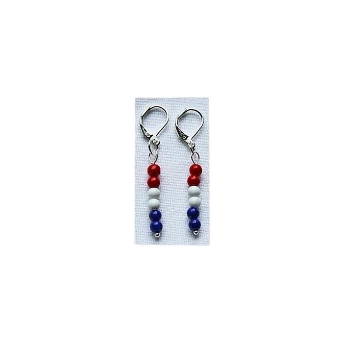 Oorbellen rood, wit en blauw