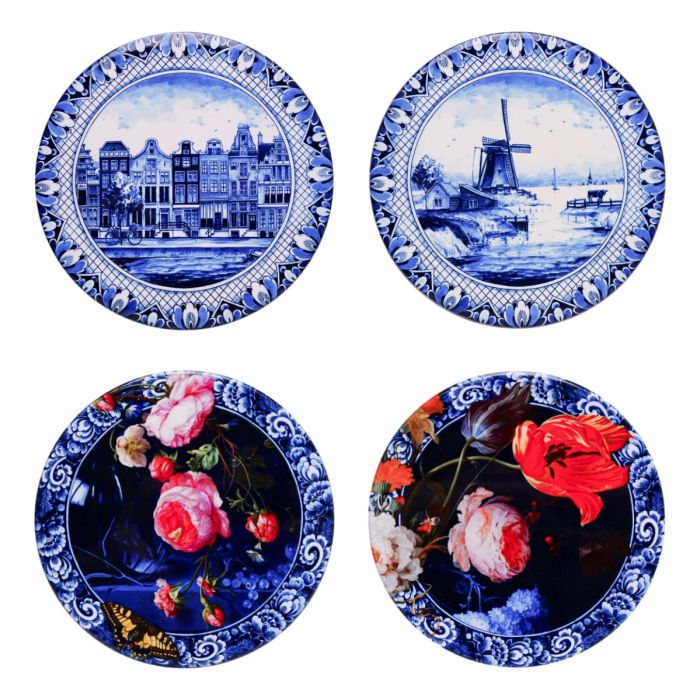 Coasters with Dutch Paintings, Set of 4