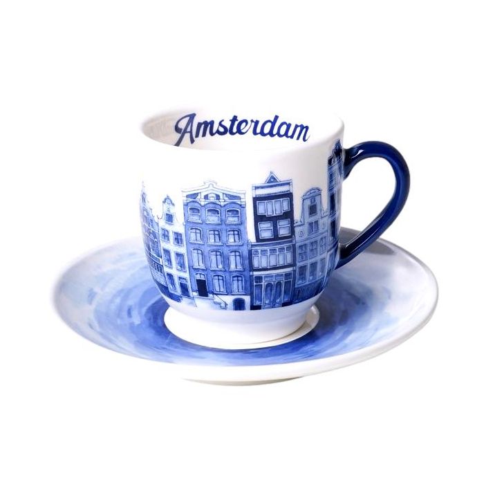 Espresso Set Amsterdam - Blauw Wit (2 stuks)