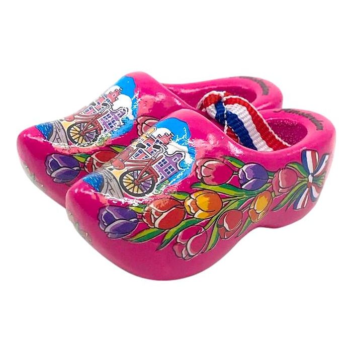 Set of wooden clogs Amsterdam 6 cm, Cyclamen