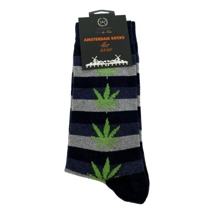Heren Sokken "Amsterdam Cannabis" - Navy