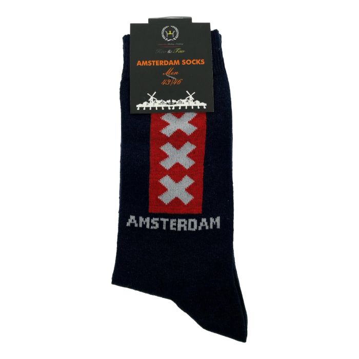 Heren Sokken "Amsterdam Drie Kruizen" - Navy