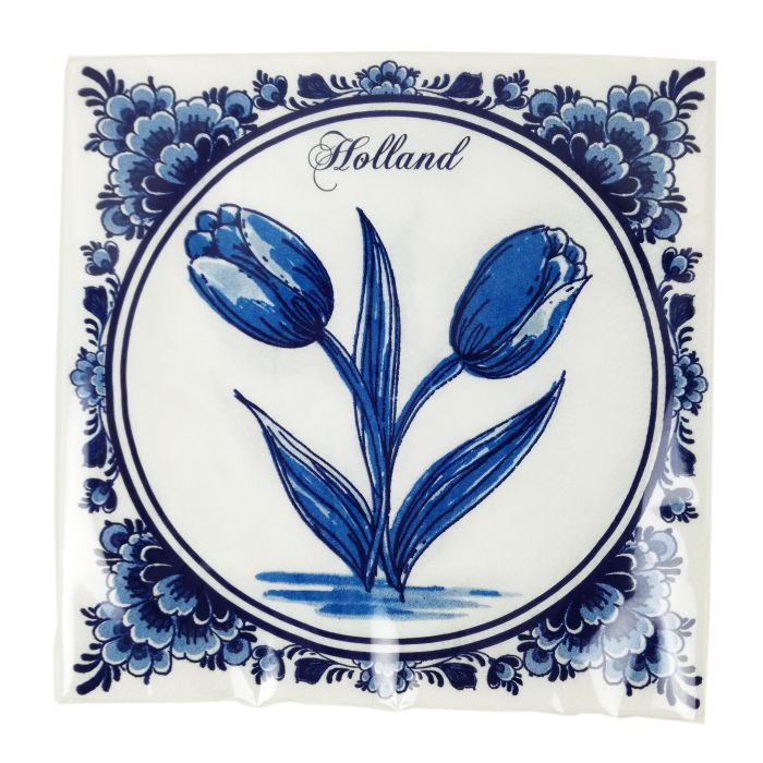 Paper napkins Delft Blue Tulip