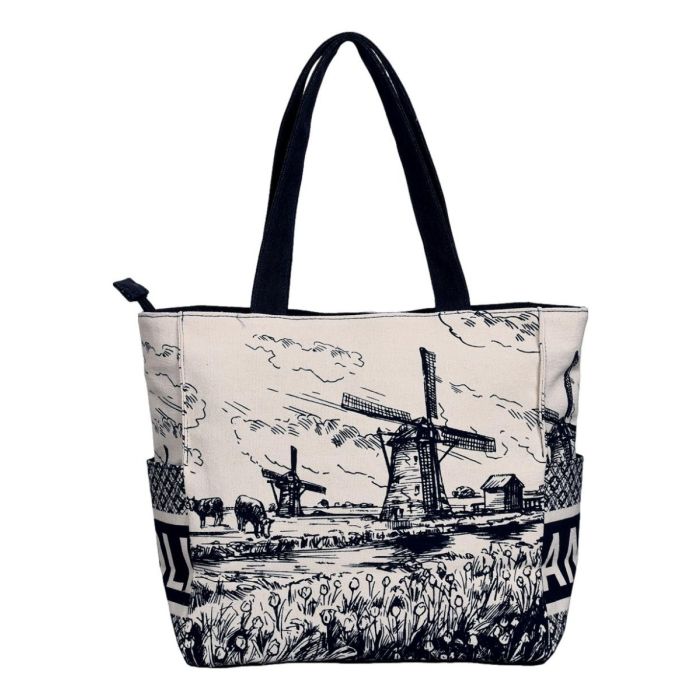 Schoudertas - Denim - Hollandse Molens (Klein)