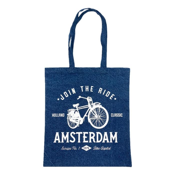Denim Tas "Fiets Amsterdam"