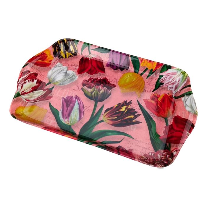 Dienblad 'pretty tulips' - roze (klein)