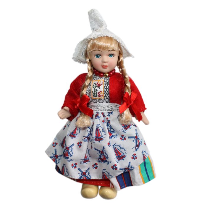Klederdrachtpop meisje, 17cm