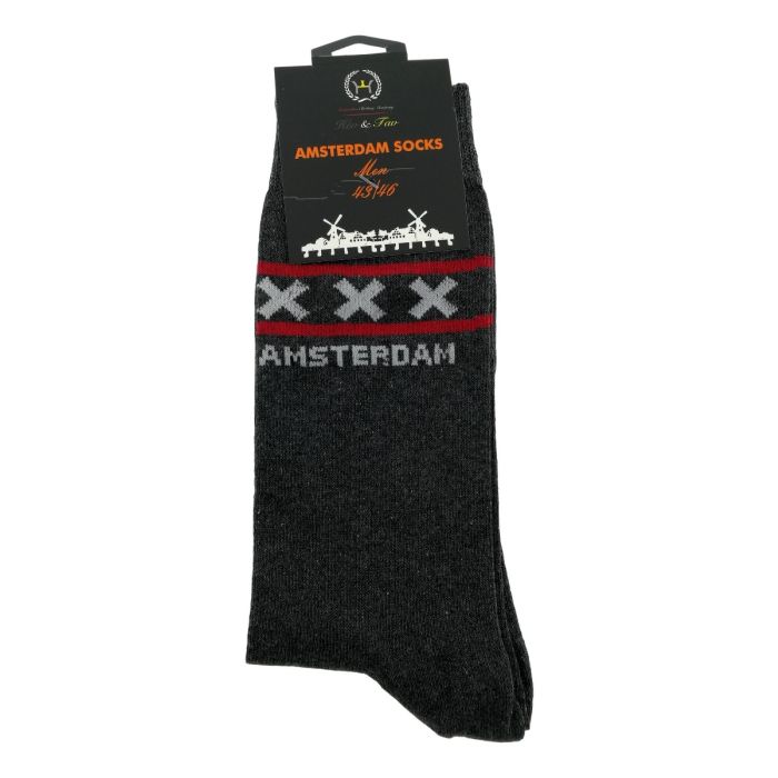 Donkergrijze sokken "Amsterdam XXX"