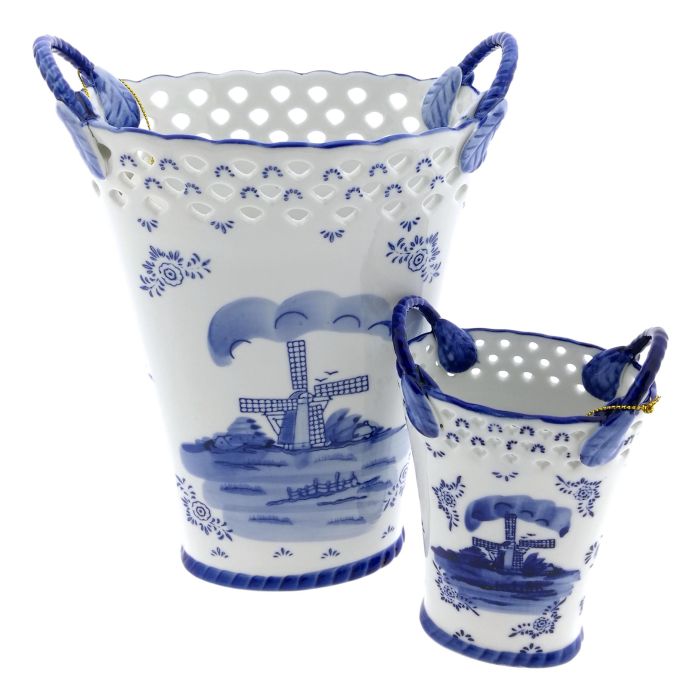 Vase Tulips Relief Mill landscape, 14 cm