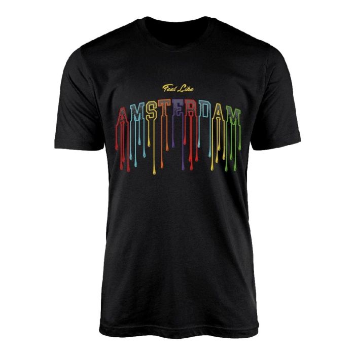 Unisex T-Shirt Feel Like Amsterdam - Zwart