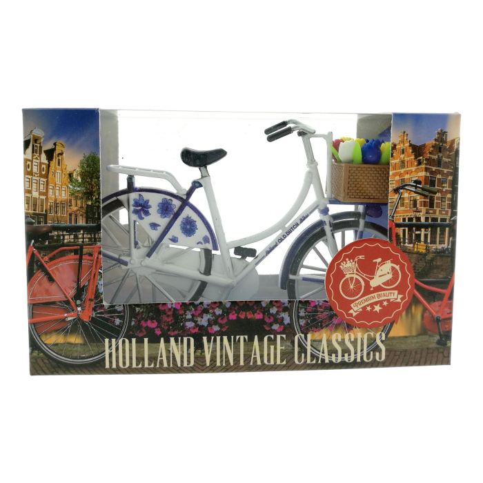 Fiets Delfts Blauwe met Tulpen - Klein