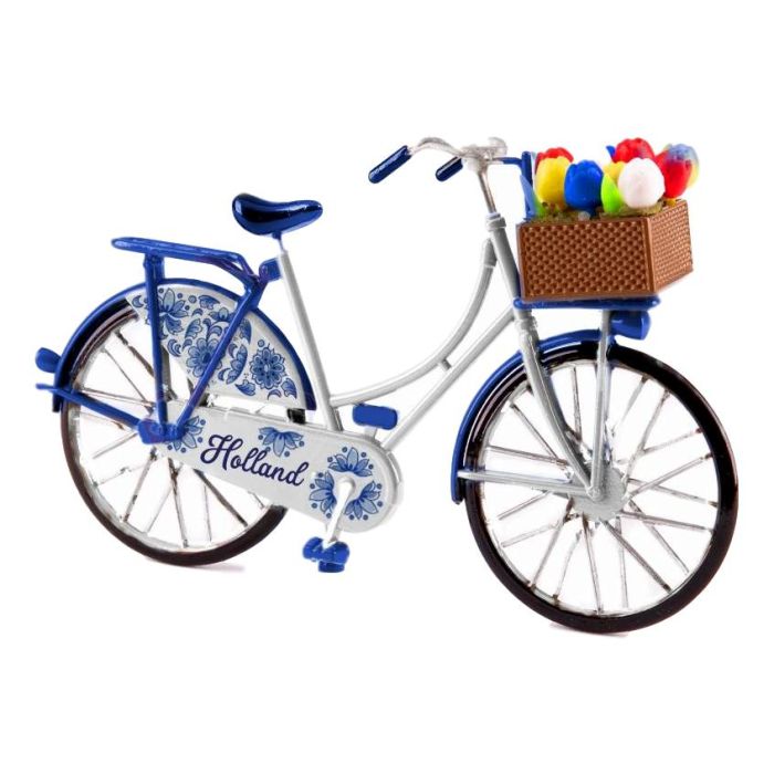 Fiets Delfts Blauwe met Tulpen - Klein