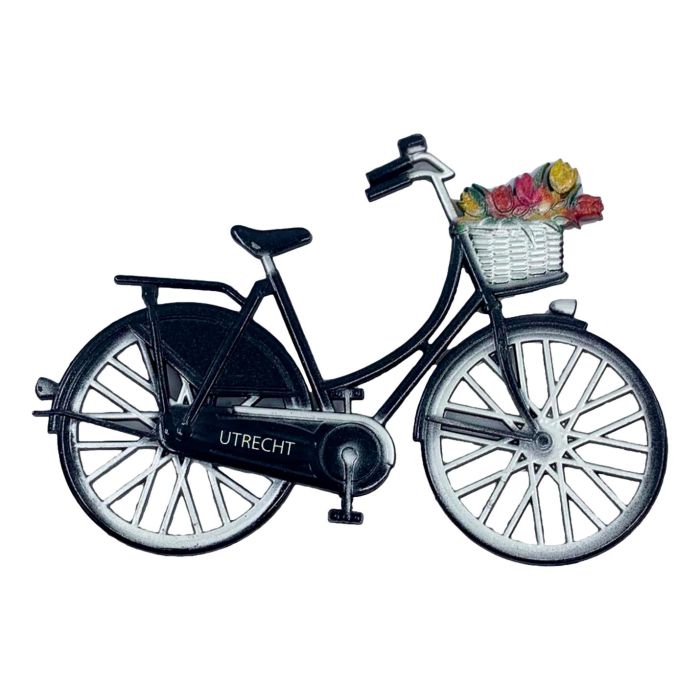 Koelkastmagneet Fiets Utrecht - Zwart Metaal