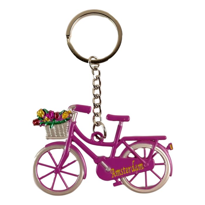 Keychain "Purple Bike" - Amsterdam