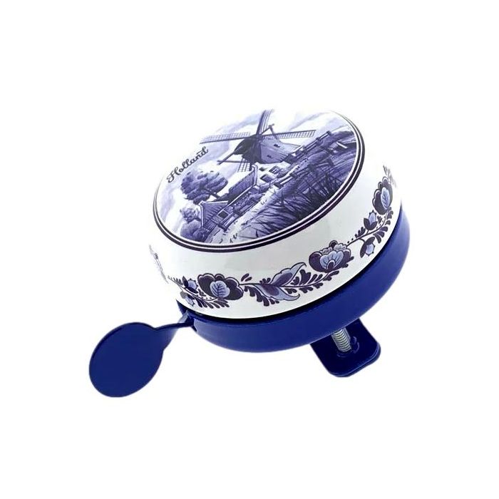 Bicycle Bell Delft Blue with Dutch Windmill Landscape, Small