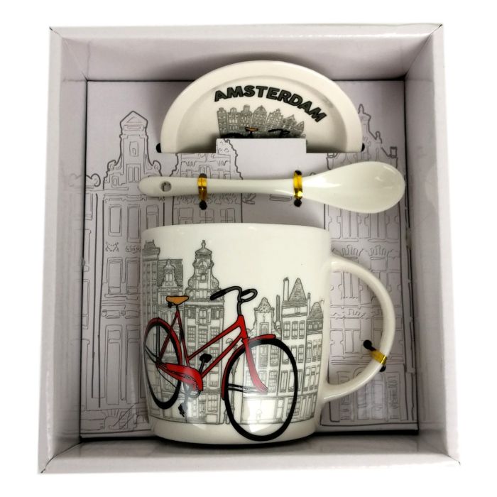 Giftset Mug "Bicycle City Amsterdam"