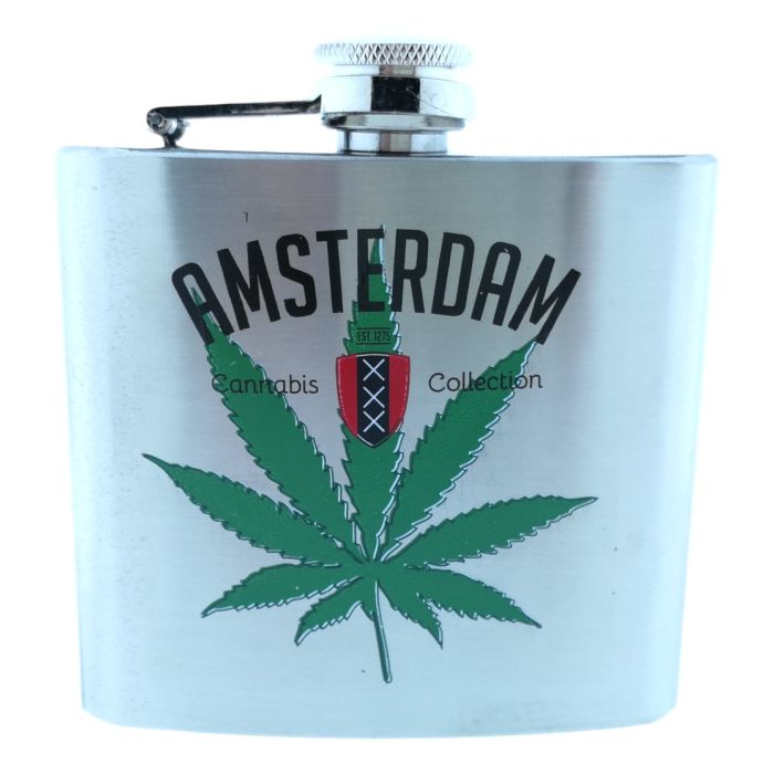 Hip flask Cannabis - Amsterdam, 150 ml