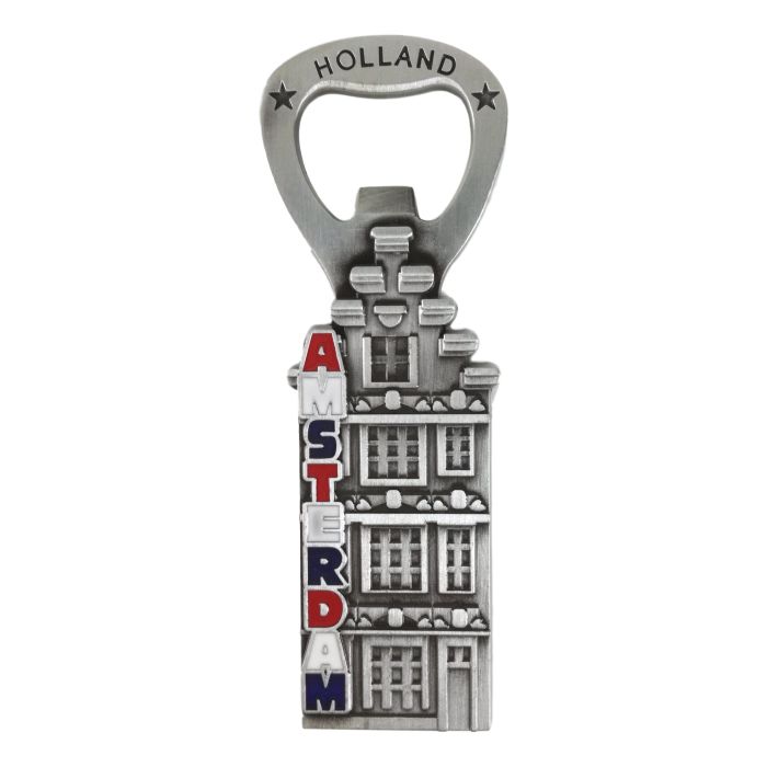 Metal bottle opener "Amsterdam Canal House" - Tin