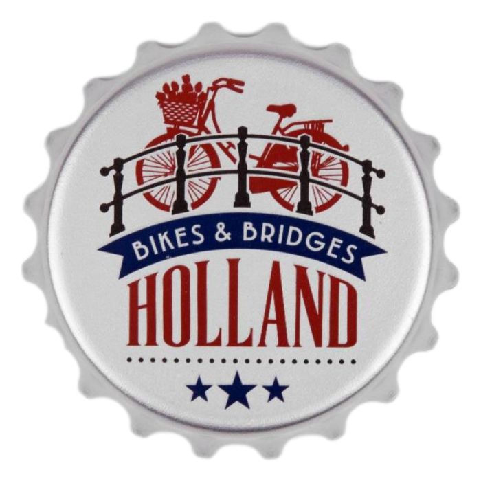 Bottle Opener Magnet Bicycle on Bridge