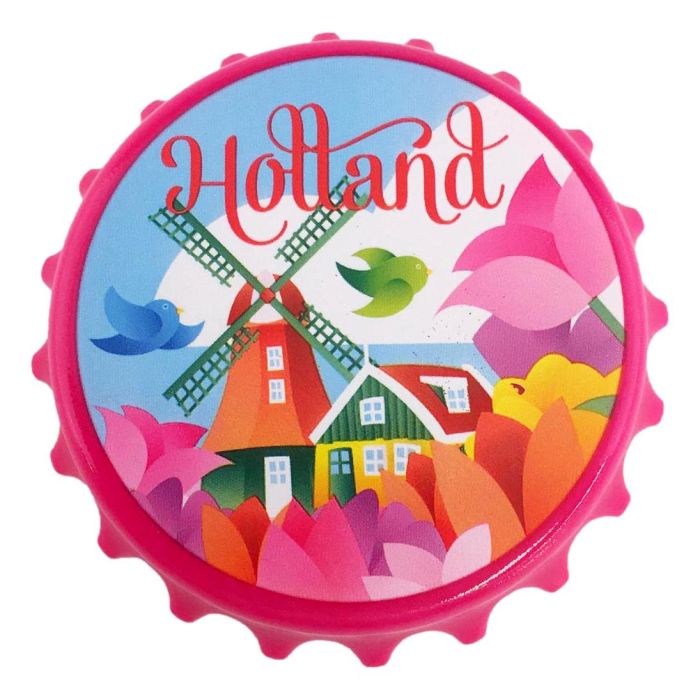 Magneet Fles Opener  Village Holland