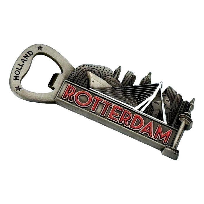 Bottle Opener Magnet Rotterdam-Holland Tin colored