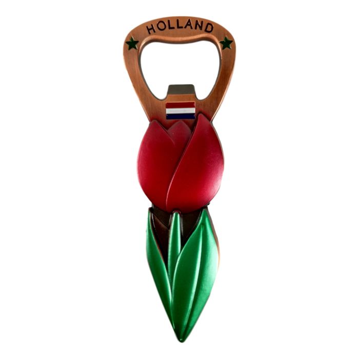 Metal bottle opener "Red Tulip"
