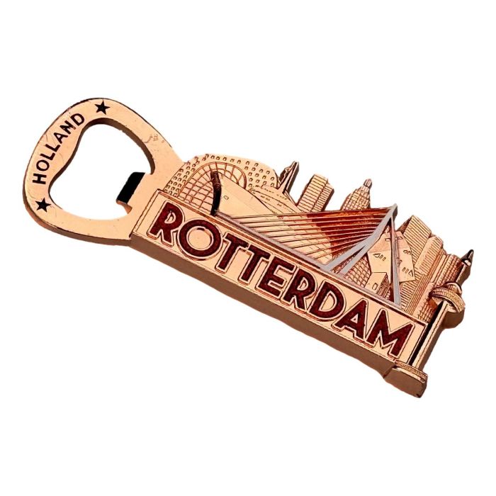 Bottle Opener Magnet Rotterdam-Holland Gold-colored