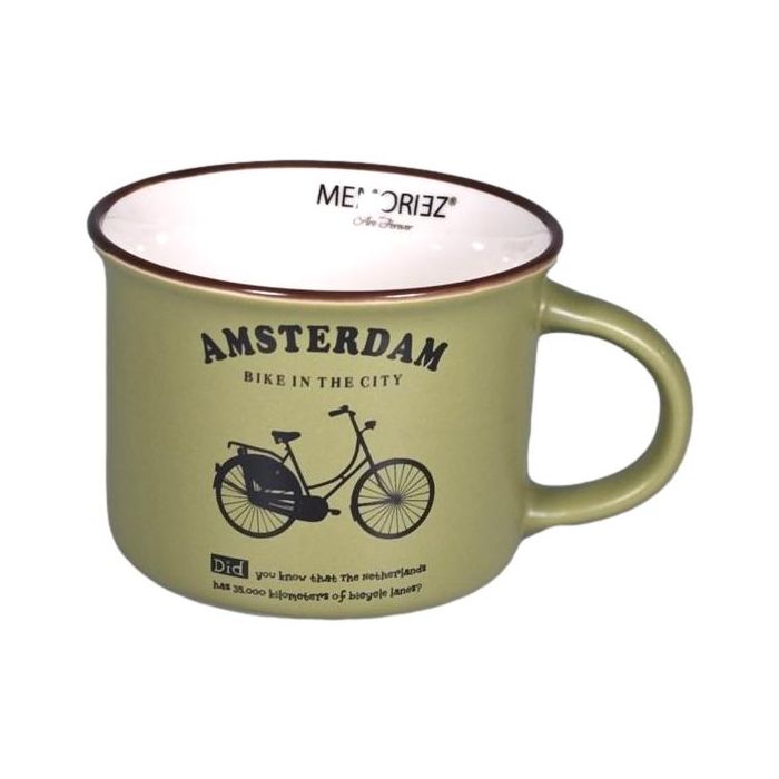 Mok Memoriez - Amsterdamse Fiets - Forest Green - Klein