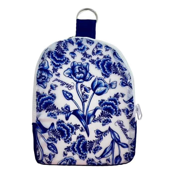 Uitvouwbare tas "Delfts Blauw" in zakje