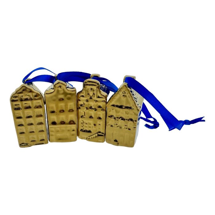 Christmas Ornaments Golden Houses Mini
