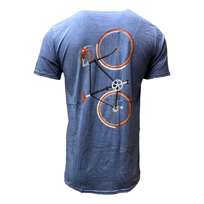 T-Shirt Fietsen Amsterdam Blauw