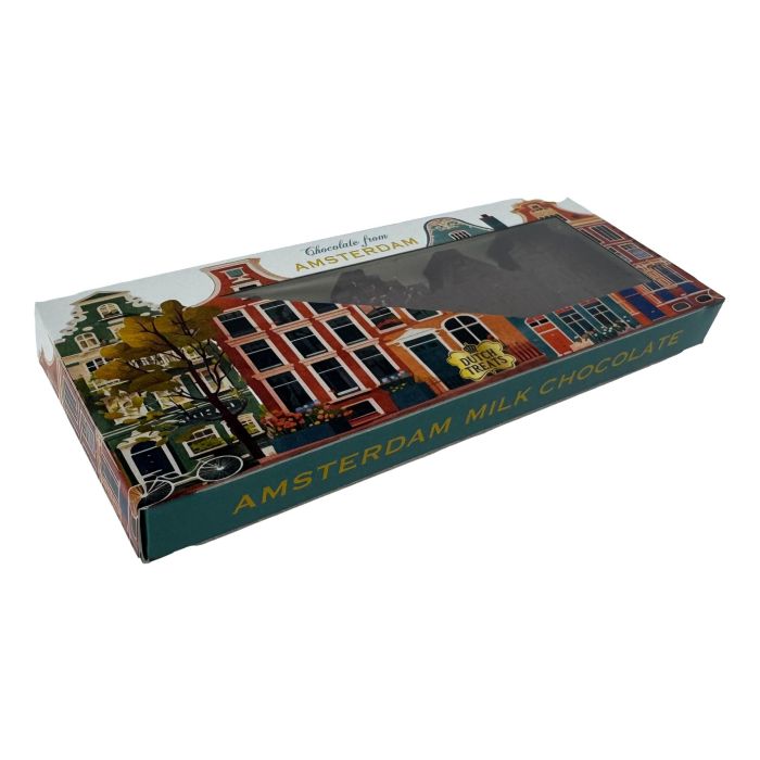 Chocolade reep met reliëf - Amsterdamse gevelhuizen (75g)