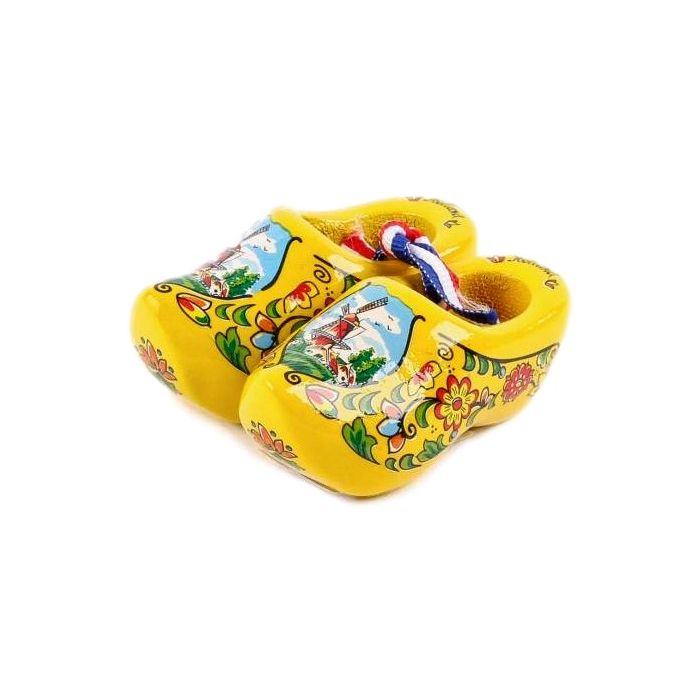 Set houten klompjes 6cm, Geel