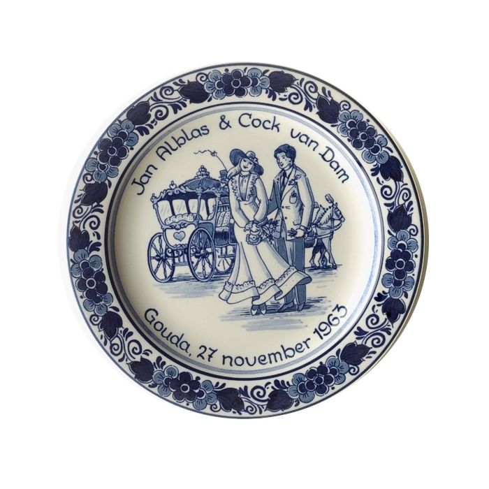Huwelijksbord, Delfts blauw