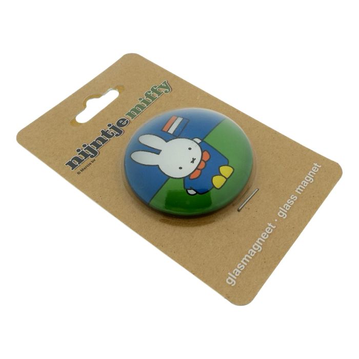 Glass magnet XL Miffy with Flag