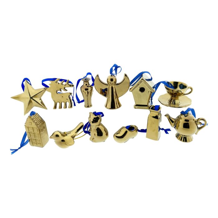 Gold Colored Christmas Tree Decoration Gift Set of 12
