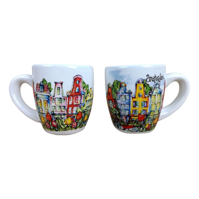 Cadeauset 2 Espresso koppen "Groetjes van Amsterdam"