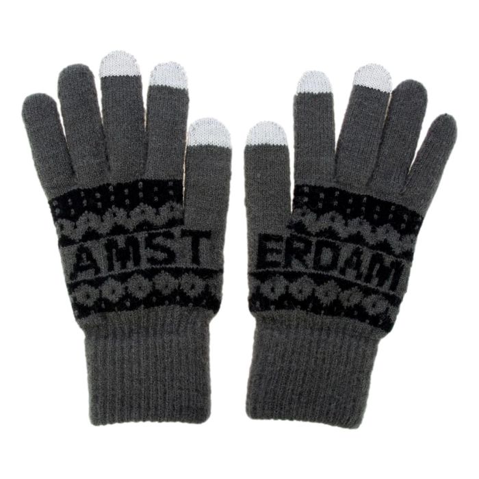 Mannenhandschoenen Graig Amsterdam Zwart / Wit/ Grijs