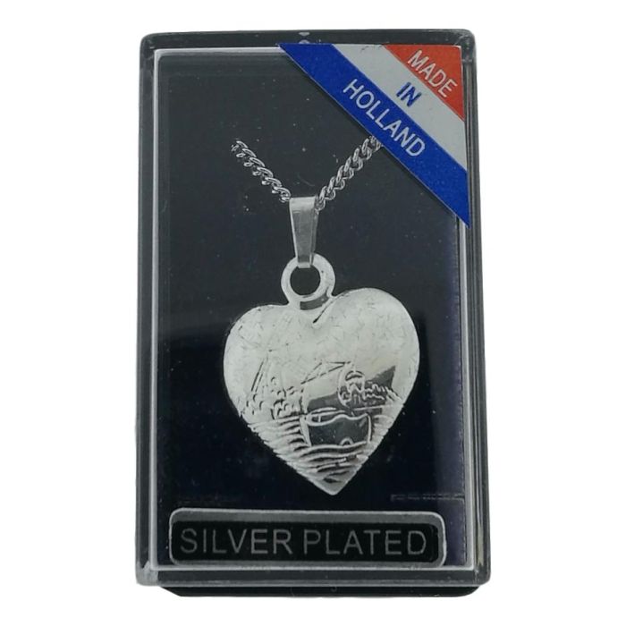 Ketting Zilver "Hartvormige hanger met Molen"