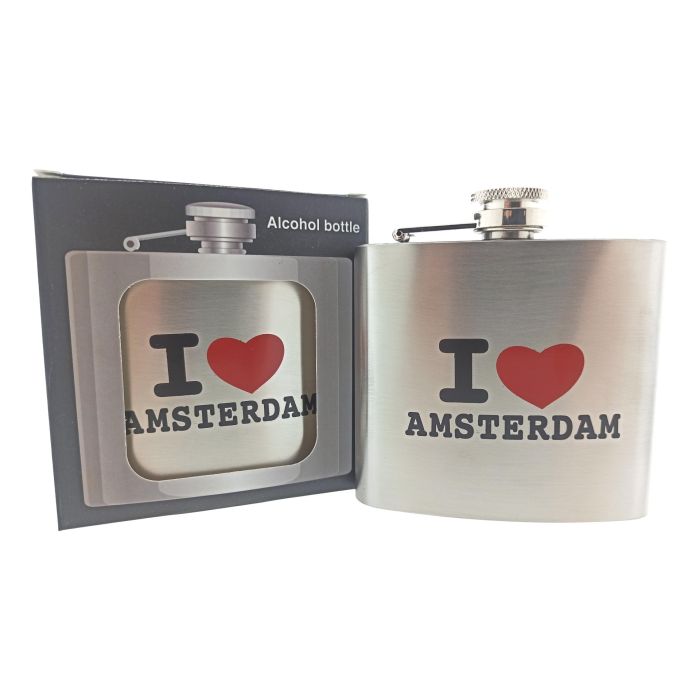 Hip flask "I Love Amsterdam"